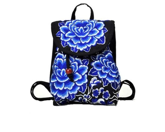 Vibrant Embroidered Floral Backpacks