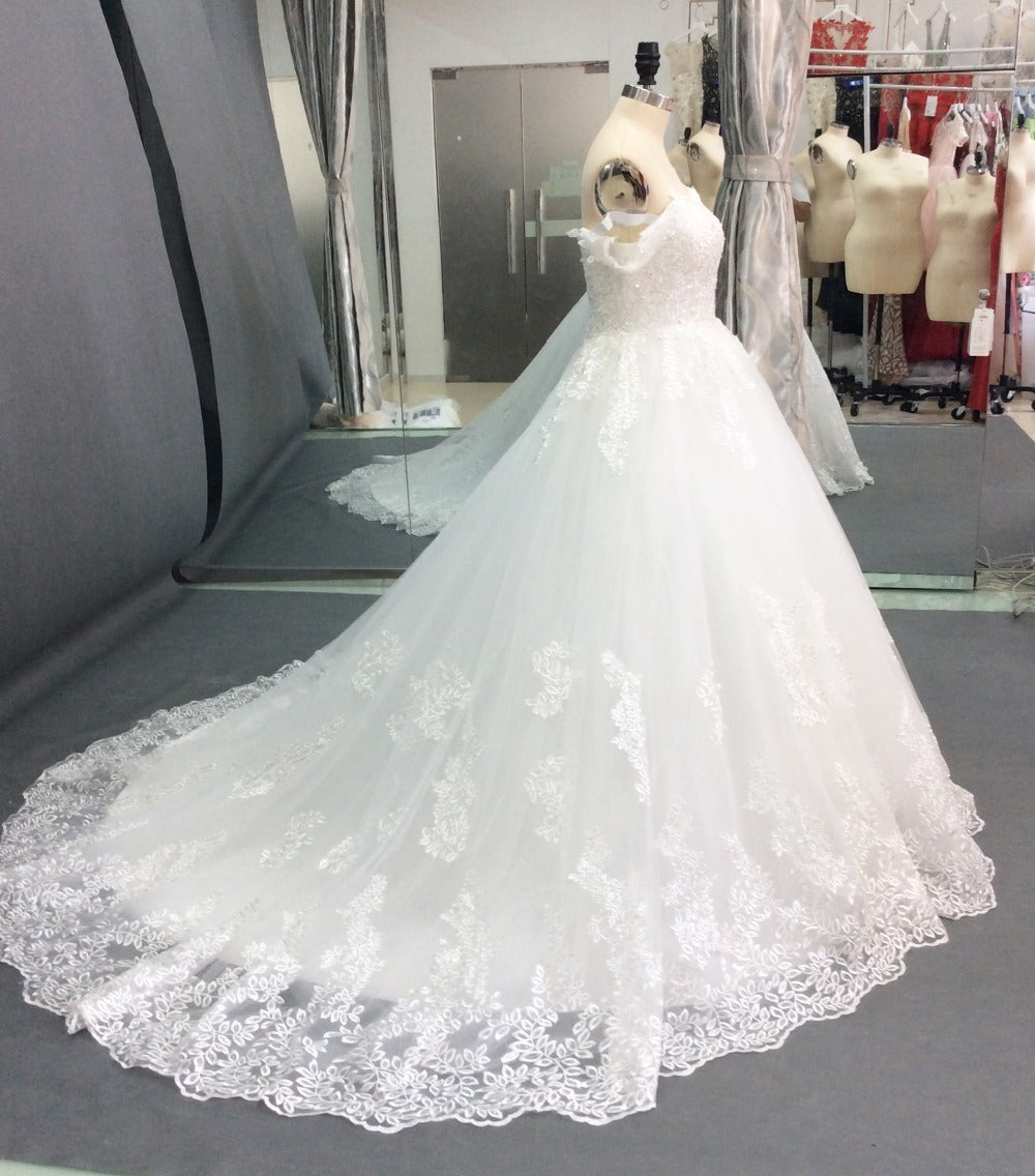 Cream Lace Wedding Dress