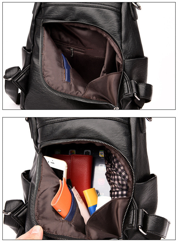 Leather Anti-theft Multifunctional Backpack