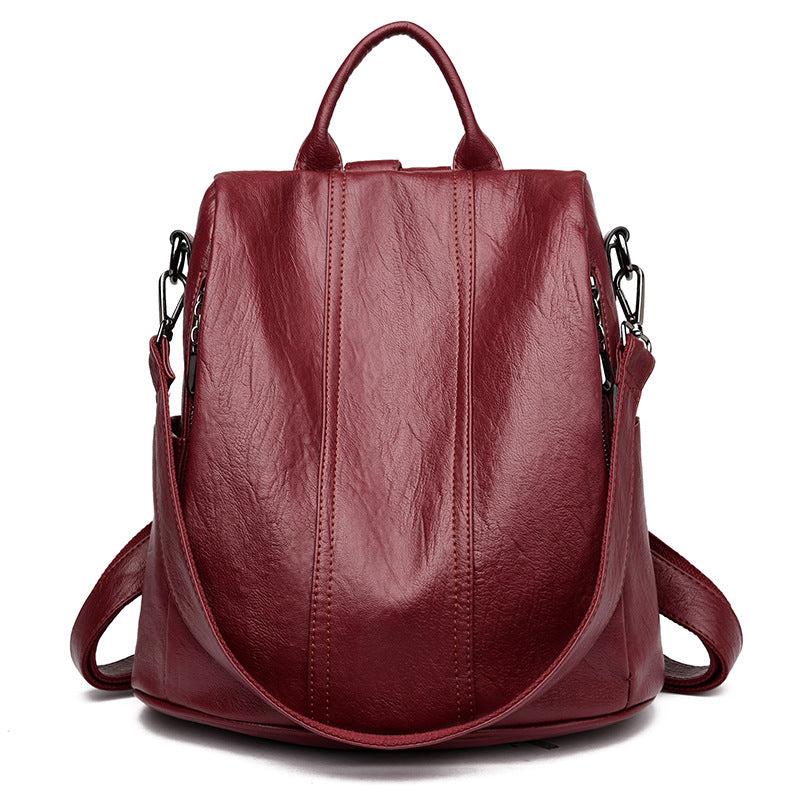 Leather Anti-theft Multifunctional Backpack