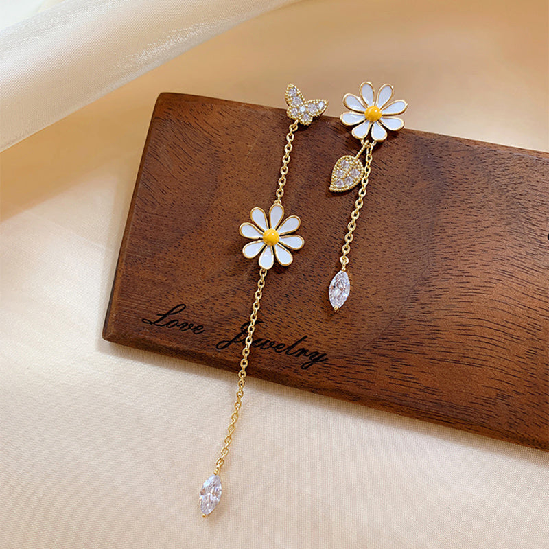 Long Uneven Tassel Earrings
