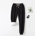 Lamb Lined Sweatpants Black Bazaare Mart Fur Lined Sweat Pants