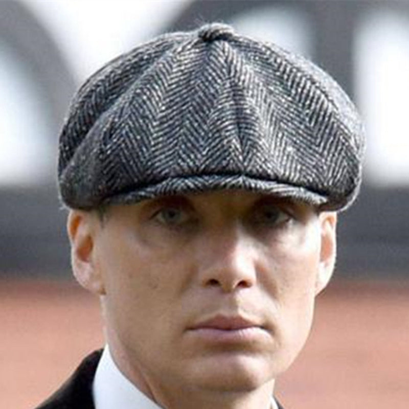 Men's Wool Herringbone Newsboy Cap - Bazaare Mart
