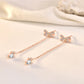 Dainty Bowknot Tassel Earrings Bazarre Mart Gold Bow Dangle Earrings