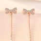 Dainty Bowknot Tassel Earrings Bazarre Mart Gold Bow Dangle Earrings