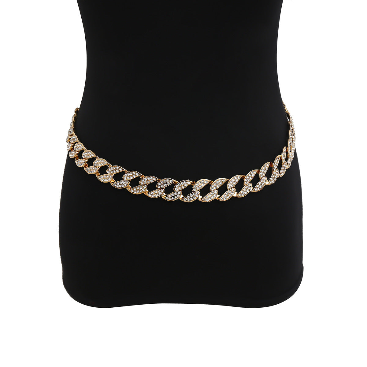 Gold and Zircon Serpentine Waist Chain Belt