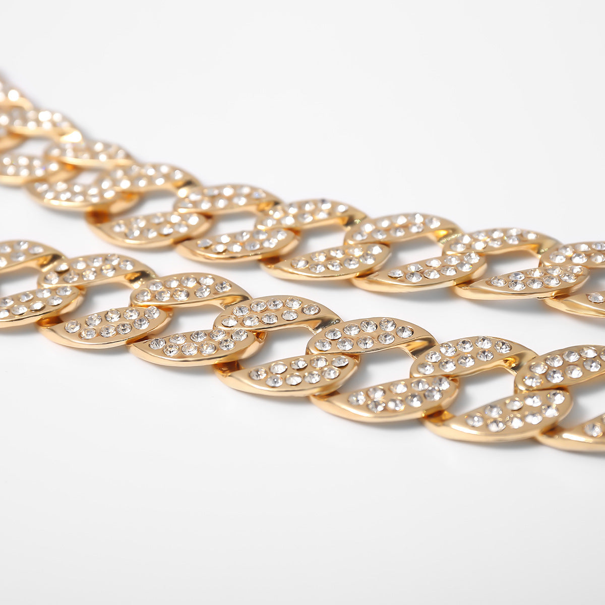 Gold and Zircon Serpentine Waist Chain Belt