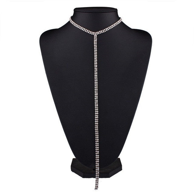 Long Rhinestone Choker