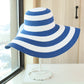 Striped Beach Hat Blue Bazaare Mart Striped Beach Hat
