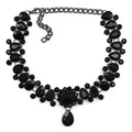 High-End Rhinestone Clavicle Necklace Black Bazaare Mart Alloy Necklace