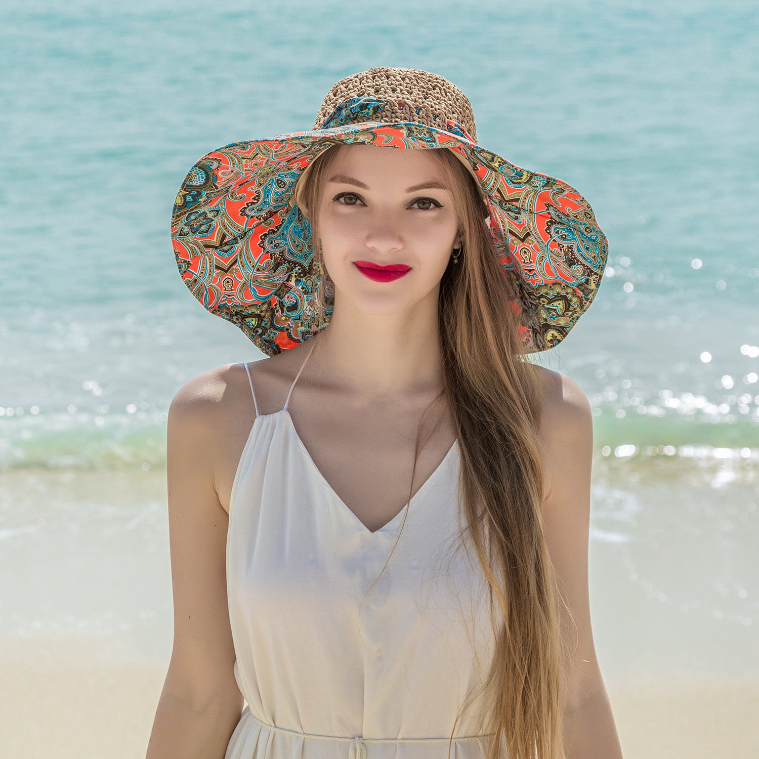 Boho Straw Floppy Sun Hat