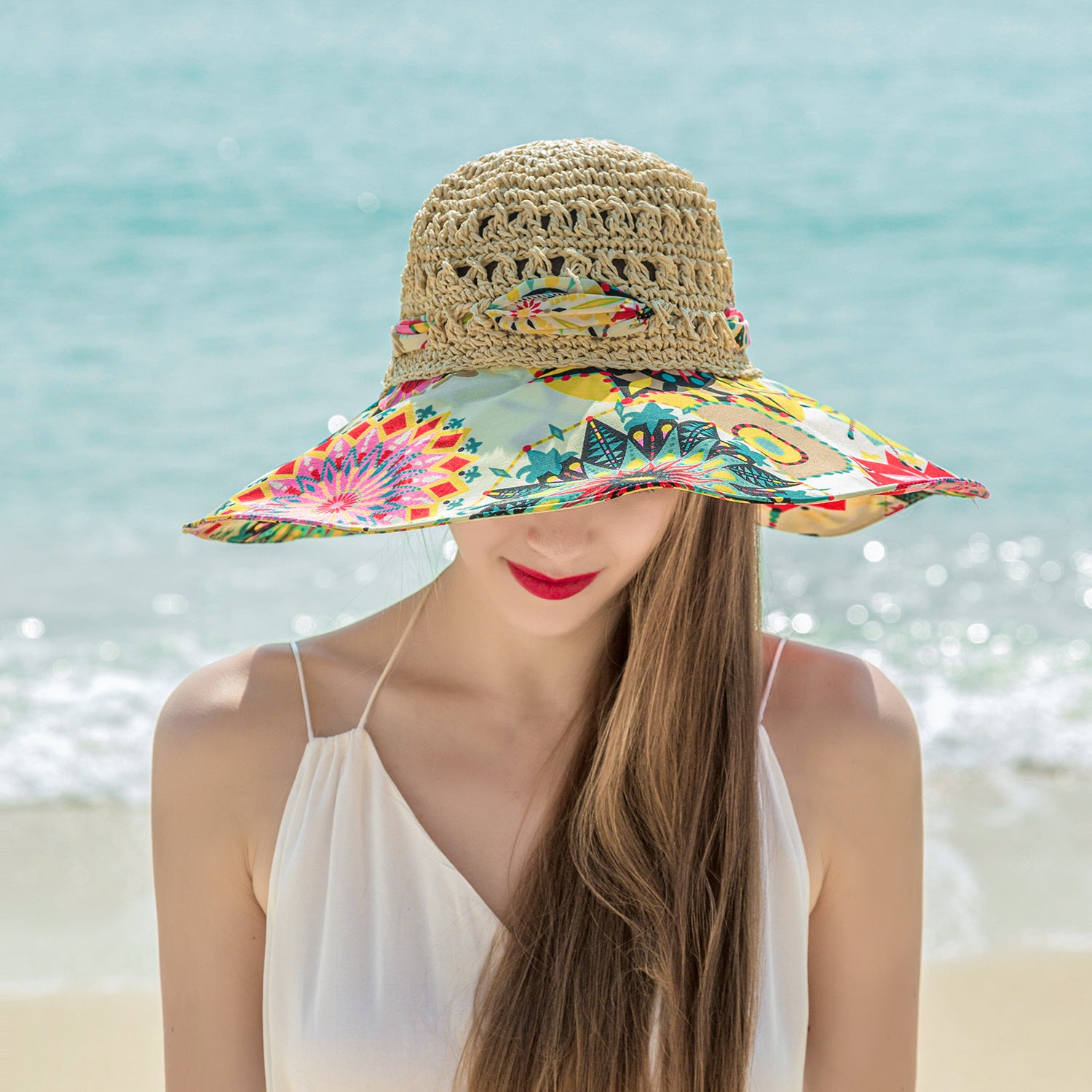Boho Straw Floppy Sun Hat