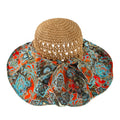 Boho Straw Floppy Sun Hat as shown A One size Bazaare Mart Sun Hat