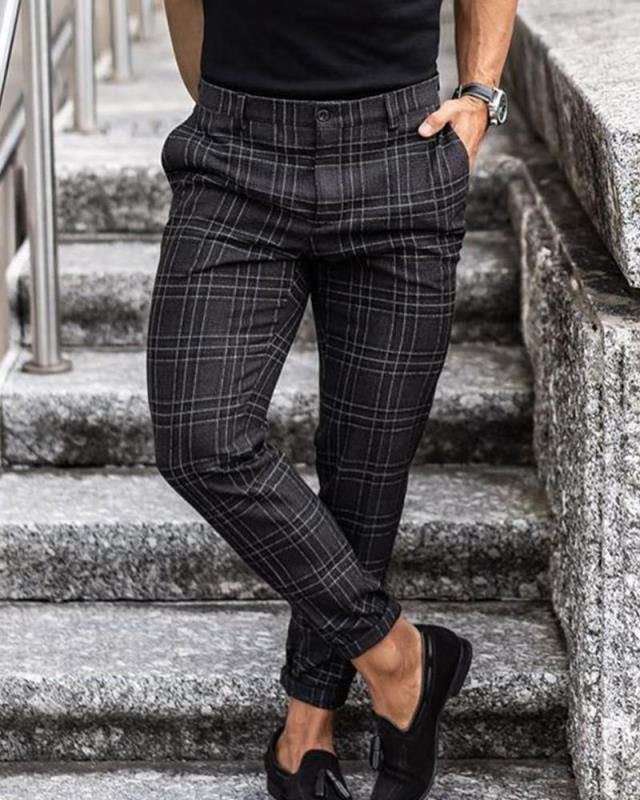 Thin Loose Plaid Pants