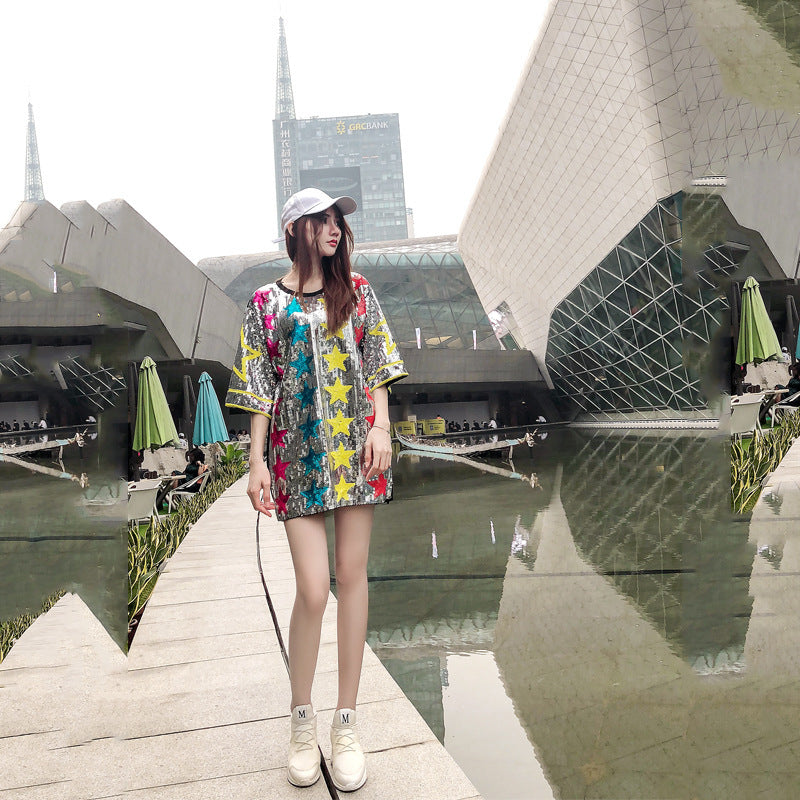 Colorful Sequin Star Top