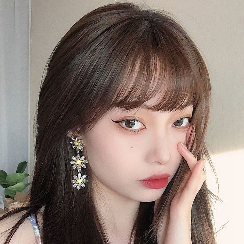 Rhinestone Daisy Earrings