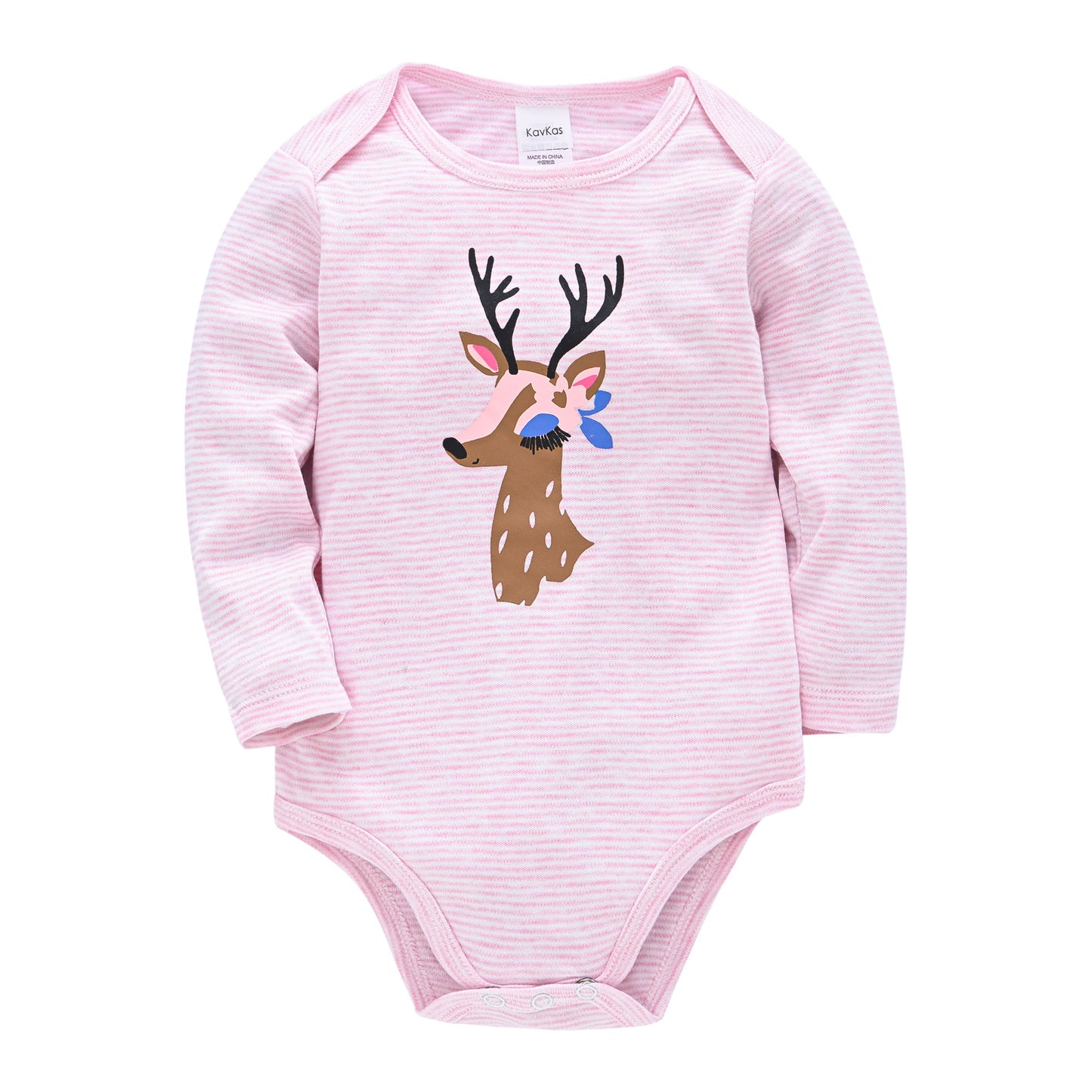 Pink Dear Long Sleeve Onesie