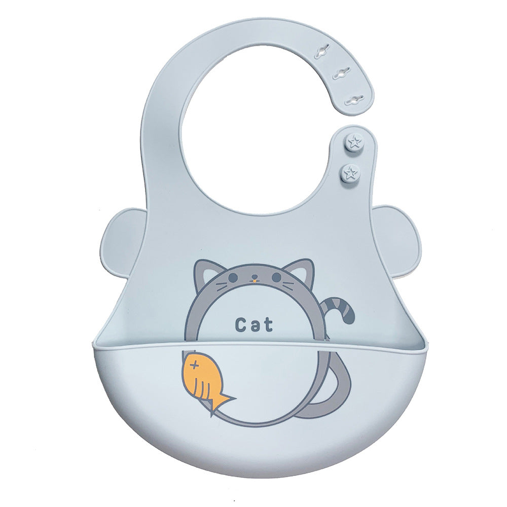 Gray Cat Waterproof Rubber Bib