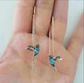 Red Mixed Zirconium Wings Bird Earrings New Blue Bazaare Mart Hummingbird Earrings
