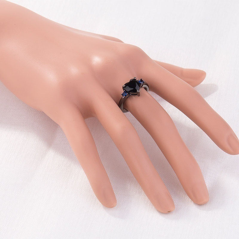 Black Heart Wedding Rings