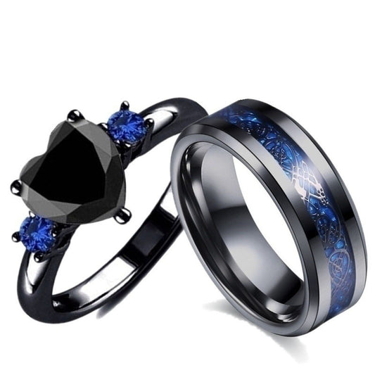 Black Heart Wedding Rings