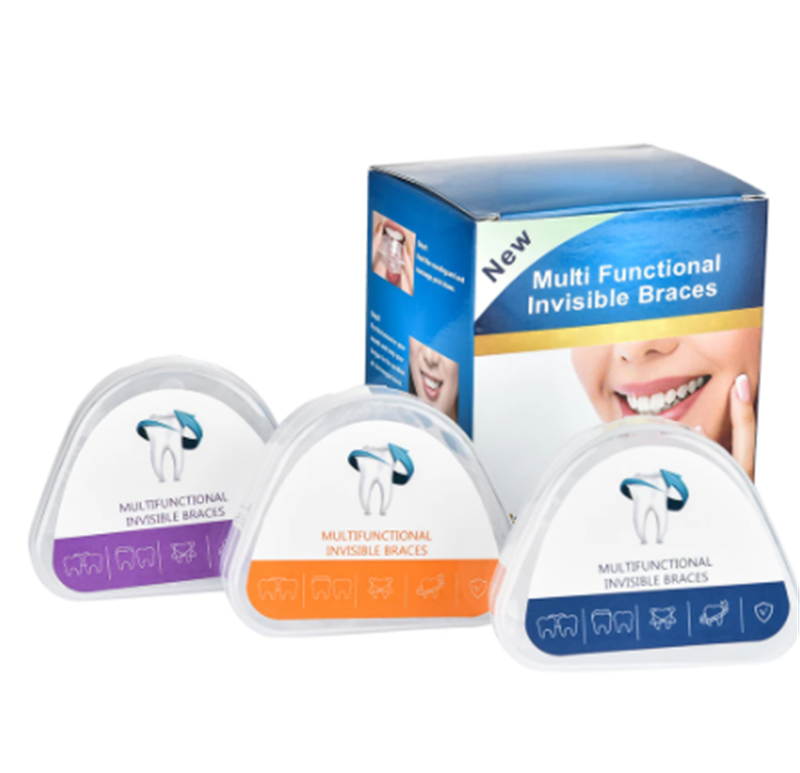 Clear Braces | 3-Stage Therapy for Crowded Teeth | Food-Grade TPE Material | Transparent Color | Orthodontic Solution - Bazaare Mart