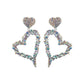 Giant Jeweled Hearts Earrings Bazaare Mart Big CZ Heart Earrings