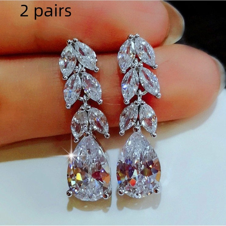 Pear Shaped CZ Dangle Earrings