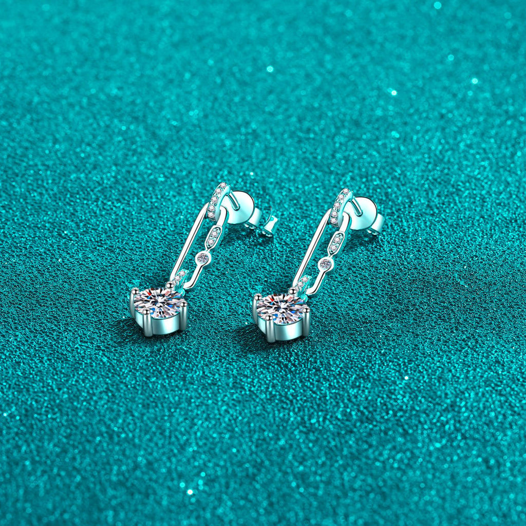 Dainty Silver Starburst Dangle Earrings