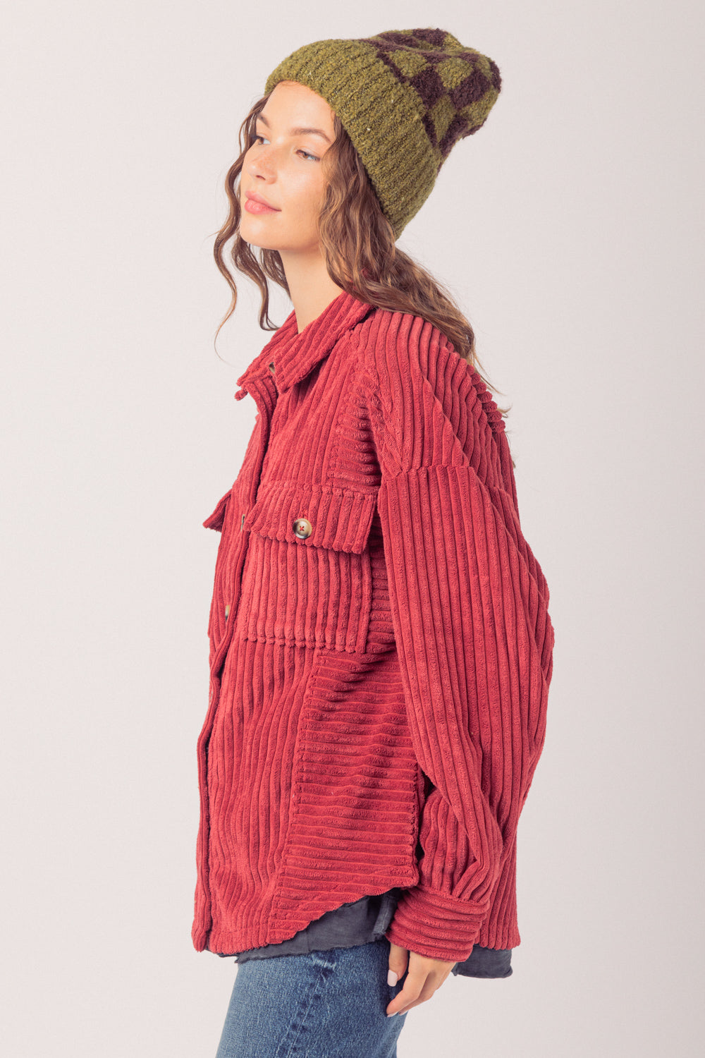 Women's Corduroy Shirt Coat