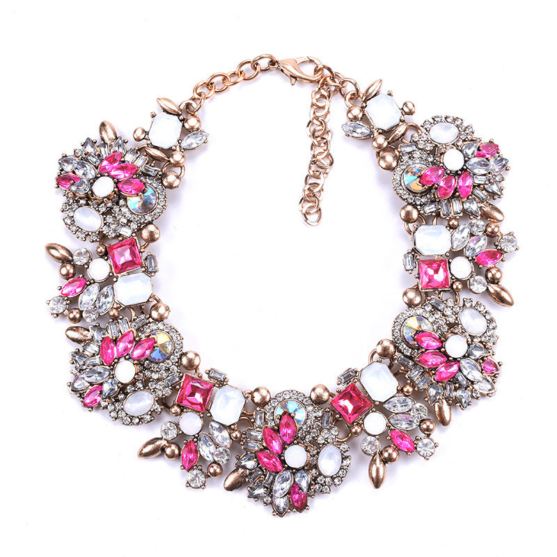 Women's Luxury Crystal Rhinestone Big Collar