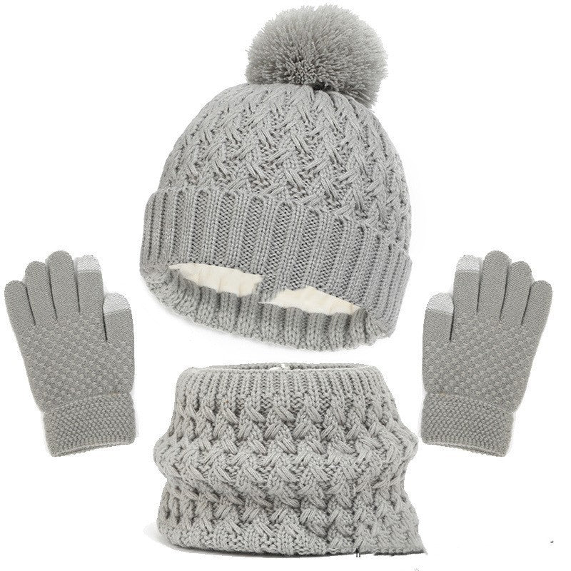 Children's Hat Scarf Gloves Three-piece Set