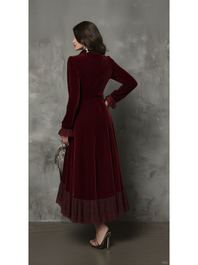 Vintage Velvet and Lace High Low Skirt Suit