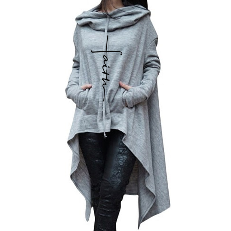 Hi Low Hooded Faith Poncho