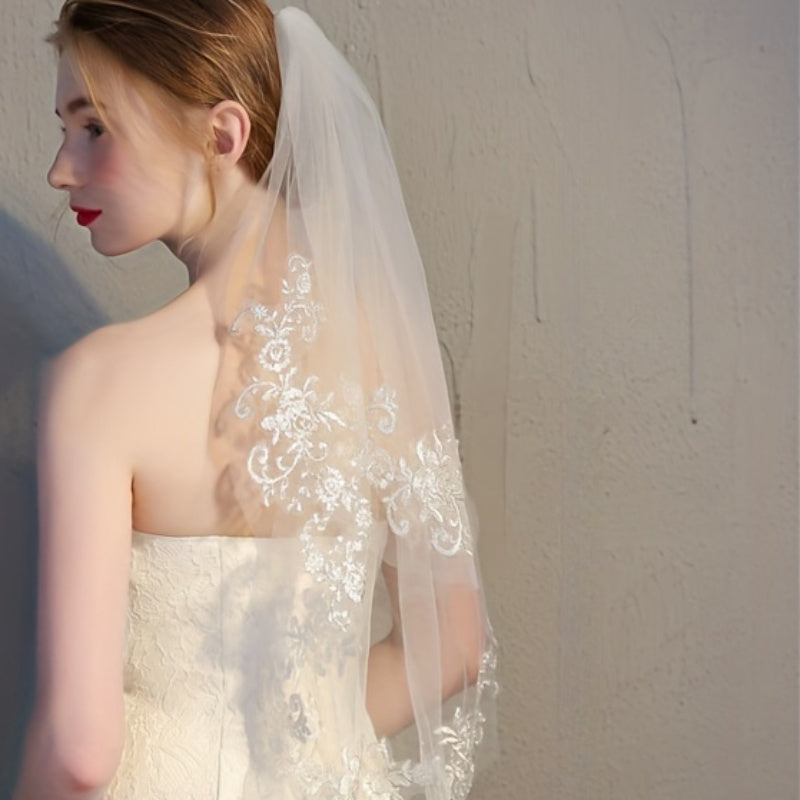 Simple Lace Wedding Veil
