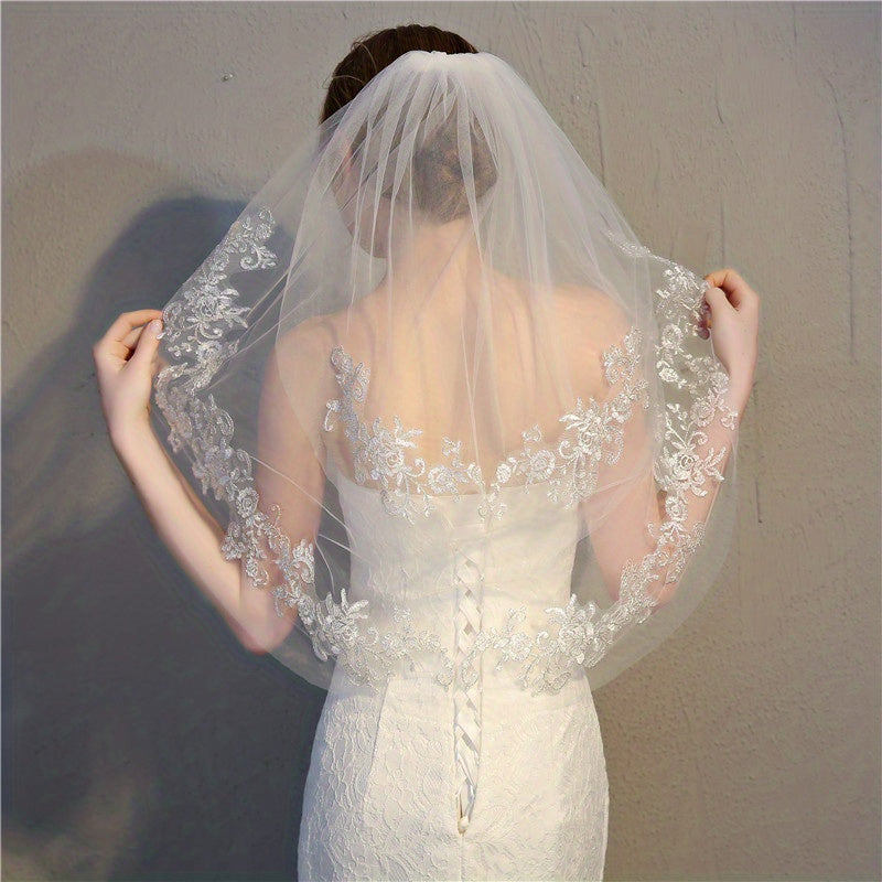 Simple Lace Wedding Veil