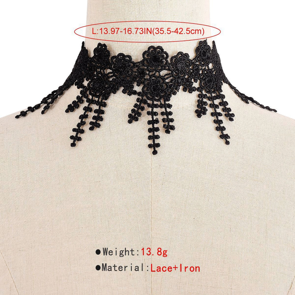 Black Lace Adjustable Choker Necklace