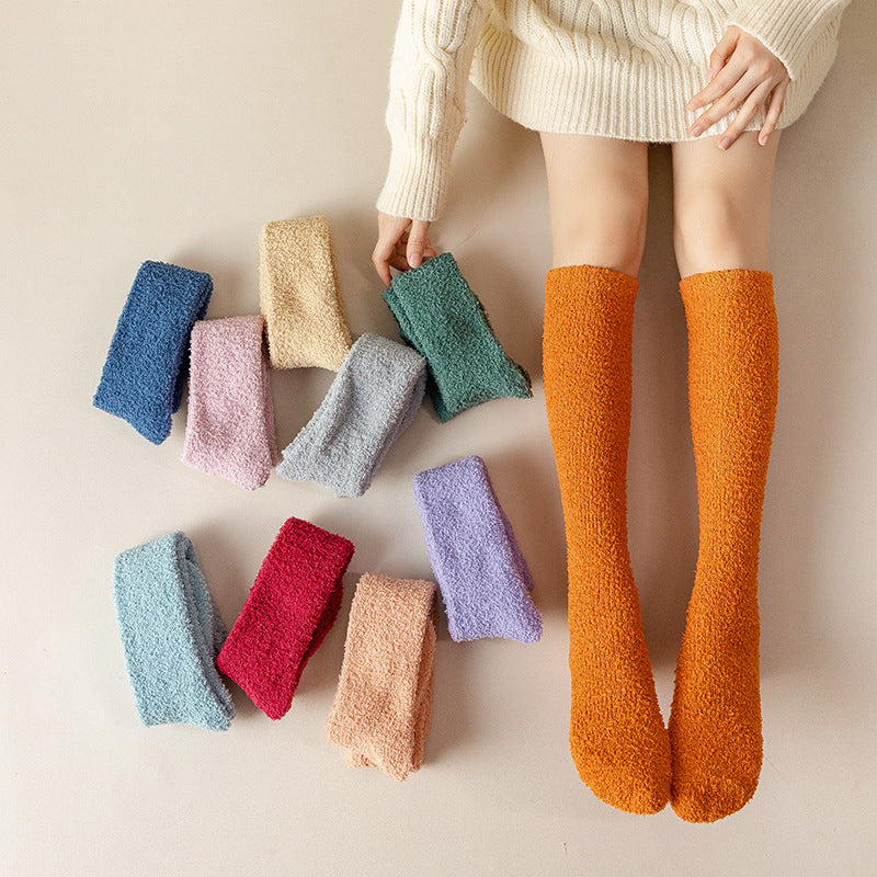 Lint-free Coral Fleece Knee Socks 