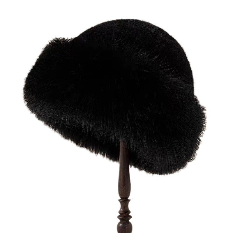 Ladies Black Furry Mongolian Hat