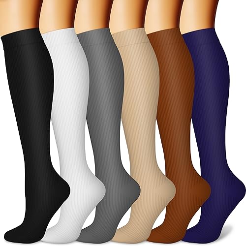 Primary Color Knee High Compression Socks
