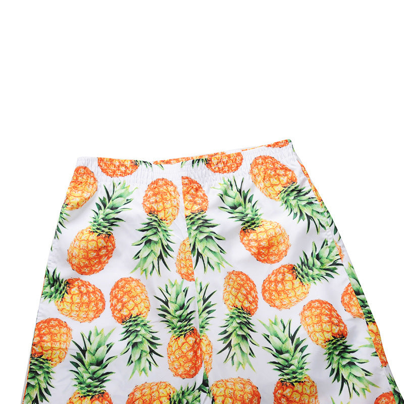 Pineapple Print Swim Trunks