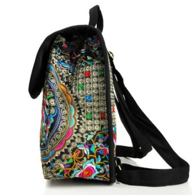 Vibrant Embroidered Floral Backpacks