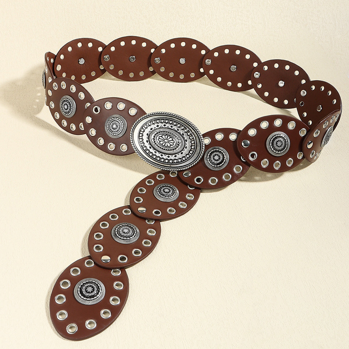 Retro Southwestern Oval PU Belt