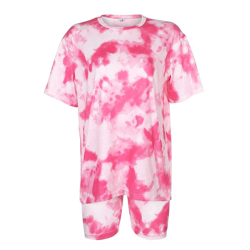 Women’s Casual Tie-Dye Tops, Shorts and Sets Pink Set CJ Dropshipping Tie Dye Shorts Set