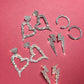 Giant Jeweled Hearts Earrings Bazaare Mart Big CZ Heart Earrings