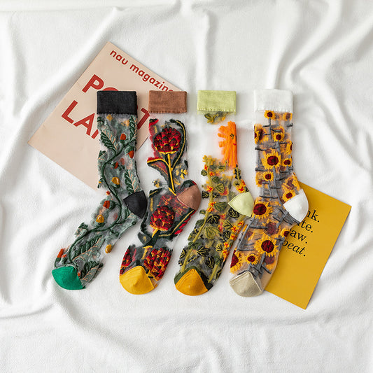 Lady's Floral Socks