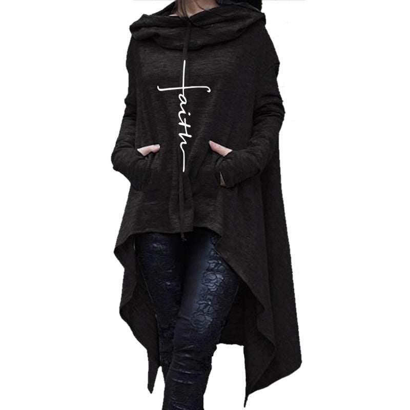 Hi Low Hooded Faith Poncho