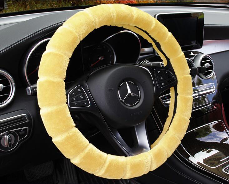 Velvet Warm Grip Steering Wheel Cover Beige CJ Dropshipping Steering Wheel Cover