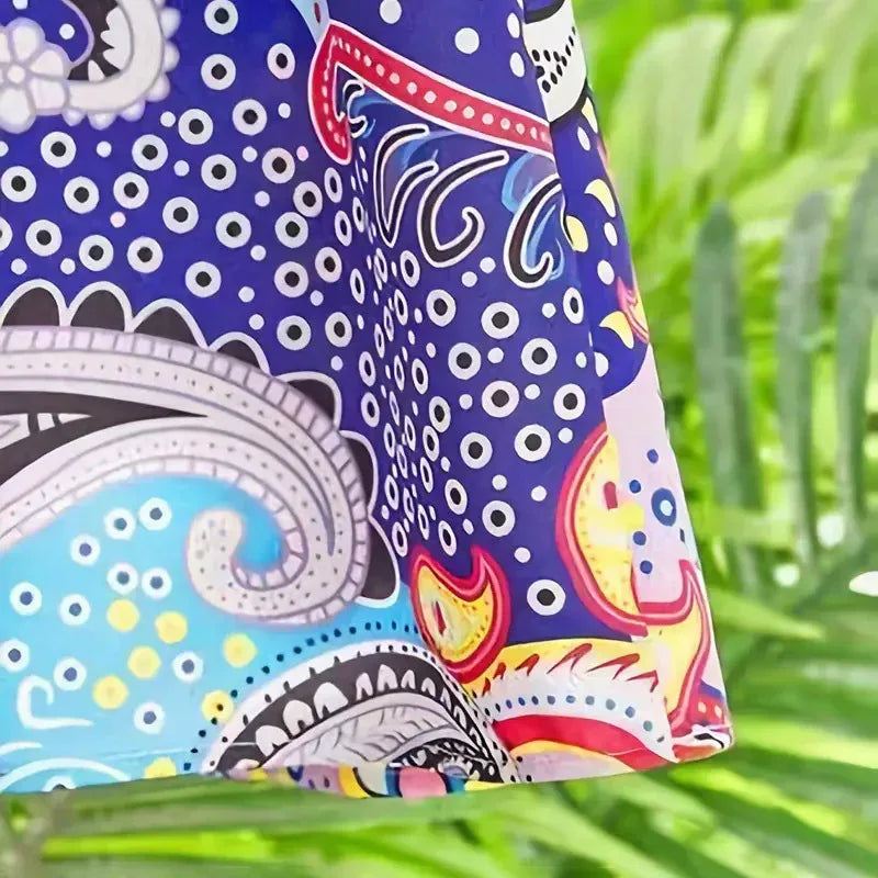 V-Neck Floral 3/4 Sleeve Dress With Pockets Bazaare Mart Floral 3/4 Sleeve Dress