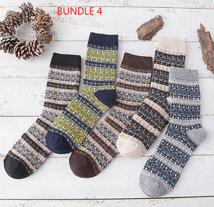 Striped Winter Wool Socks